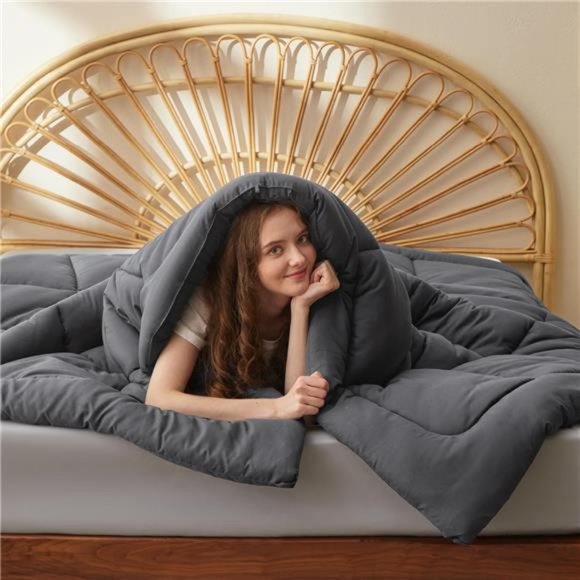 Queen Bed Comforter Quilted Down Alternative for Queen Bed, 300GSM - Picture 3 of 7